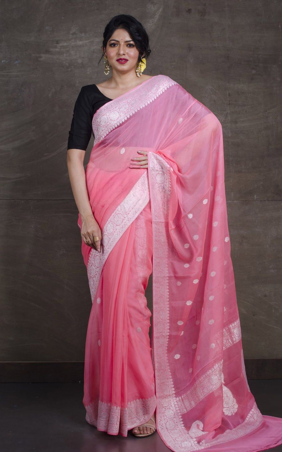 Pure Georgette Handloom Banarasi Saree