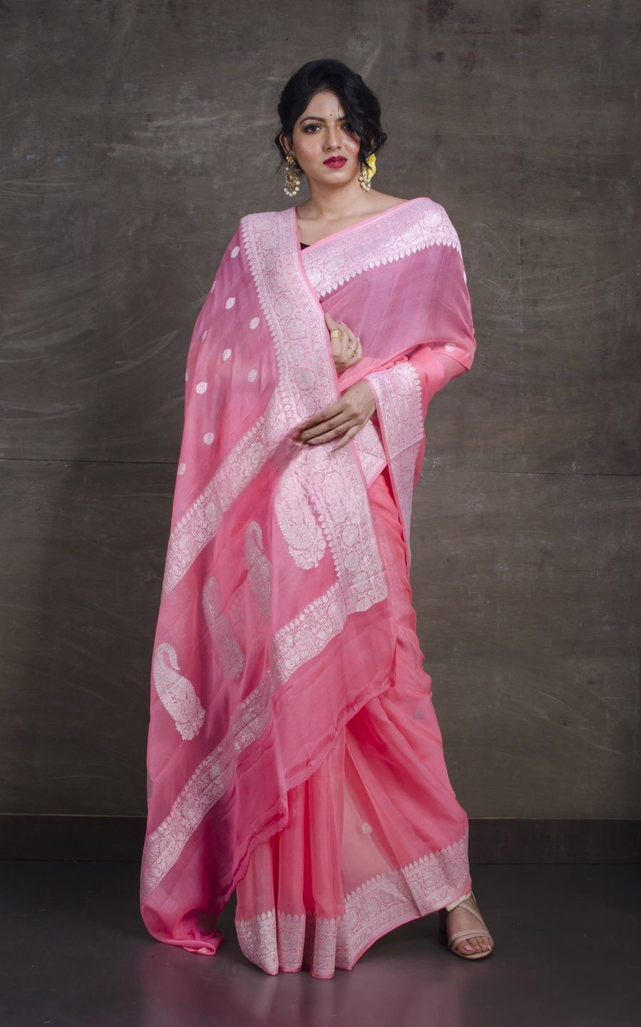 Pure Georgette Handloom Banarasi Saree
