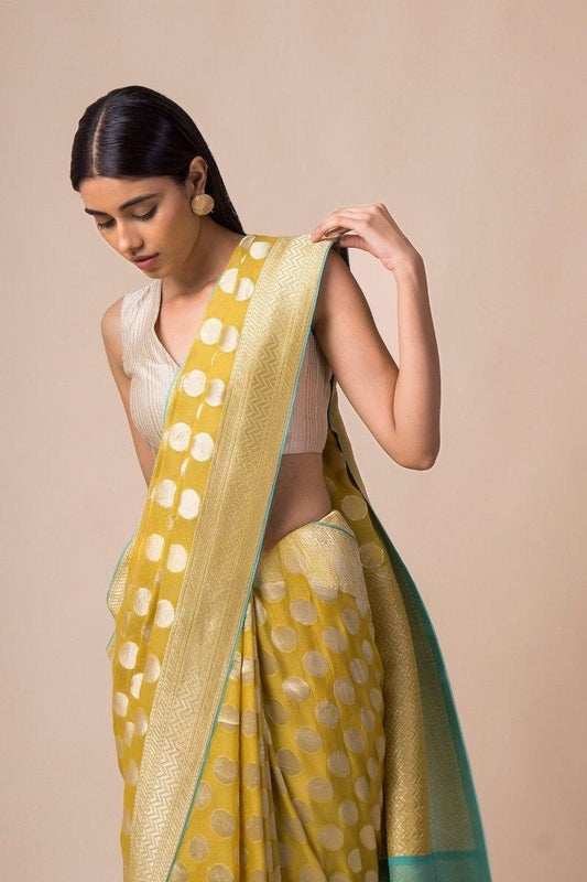 Khaddi Georgette Handloom Banarasi Saree