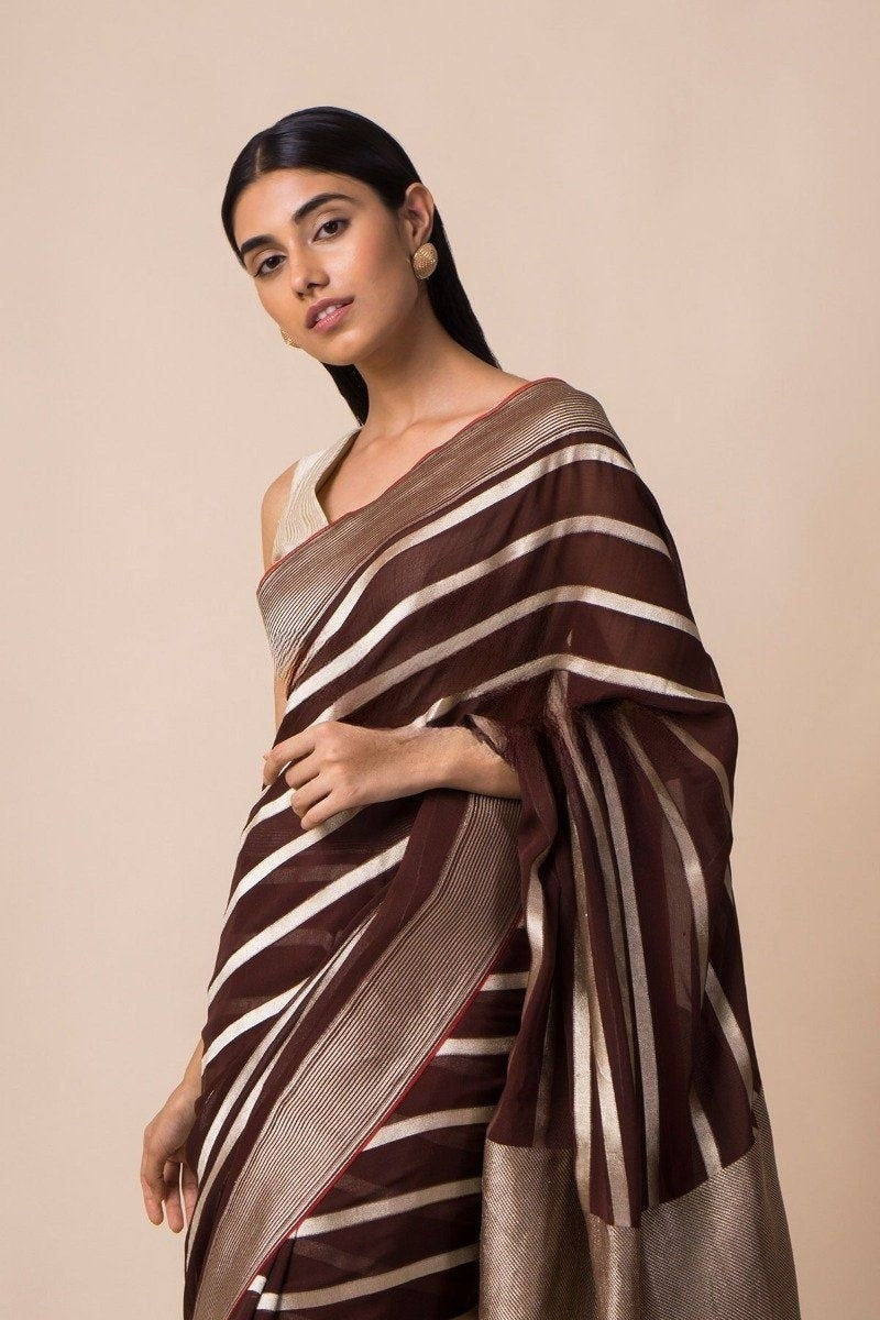 Khaddi Georgette Handloom Banarasi Saree