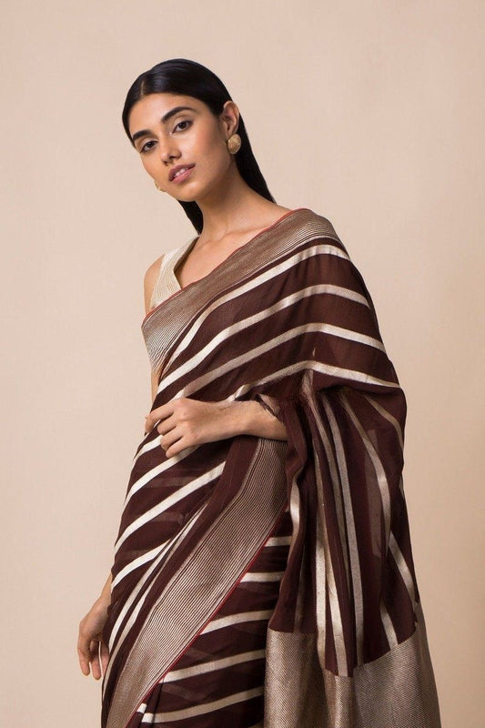 Khaddi Georgette Handloom Banarasi Saree