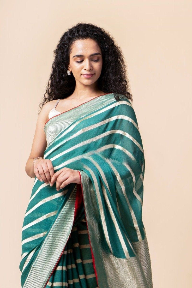 Khaddi Georgette Handloom Banarasi Saree