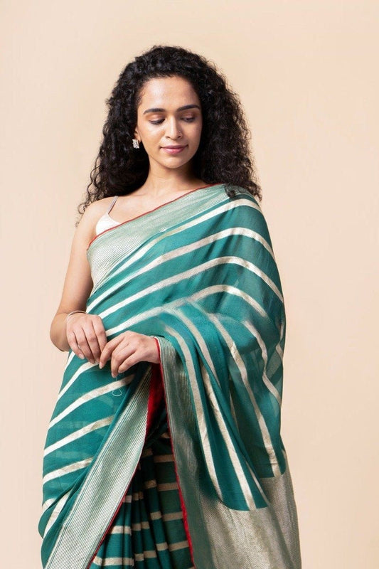 Khaddi Georgette Handloom Banarasi Saree