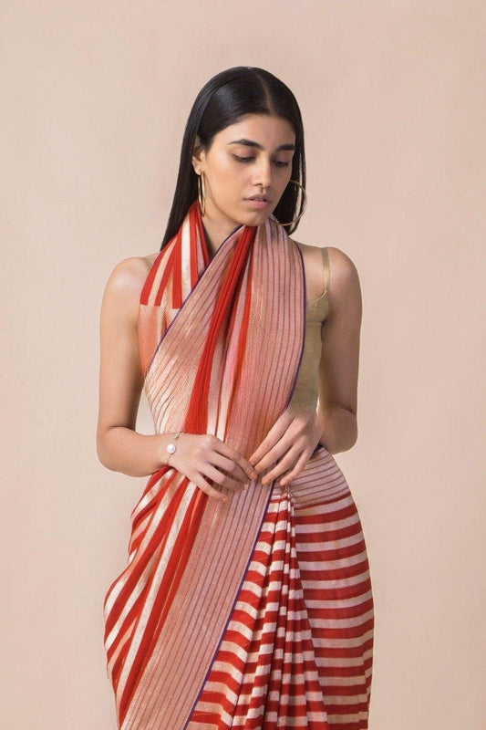Khaddi Georgette Handloom Banarasi Saree