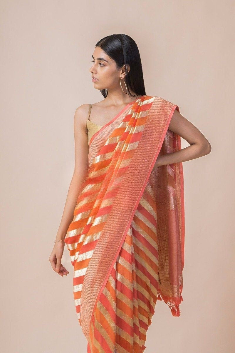 Khaddi Georgette Handloom Banarasi Saree