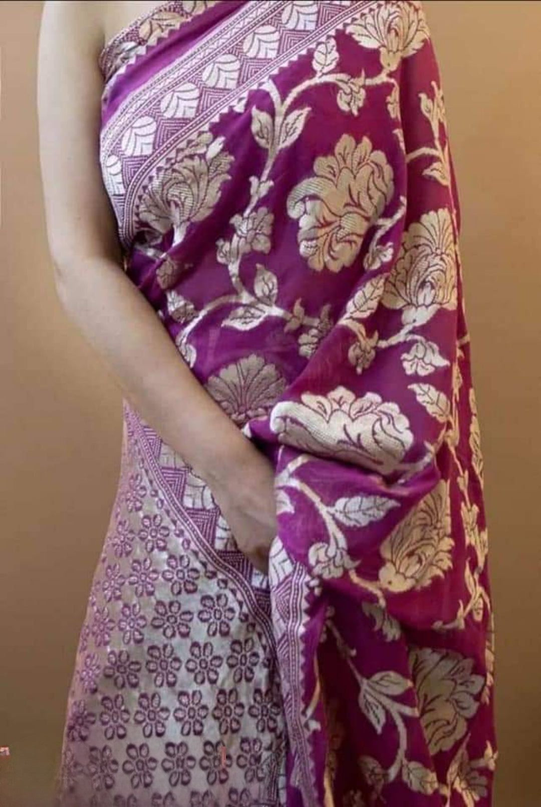 Khaddi Georgette Handloom Banarasi Saree