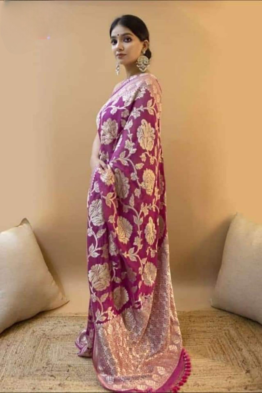 Khaddi Georgette Handloom Banarasi Saree