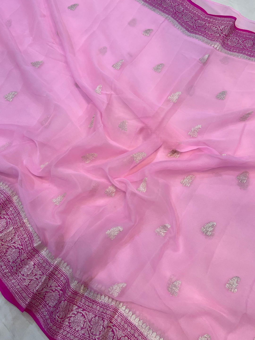 Pure Georgette Handloom Banarasi Saree
