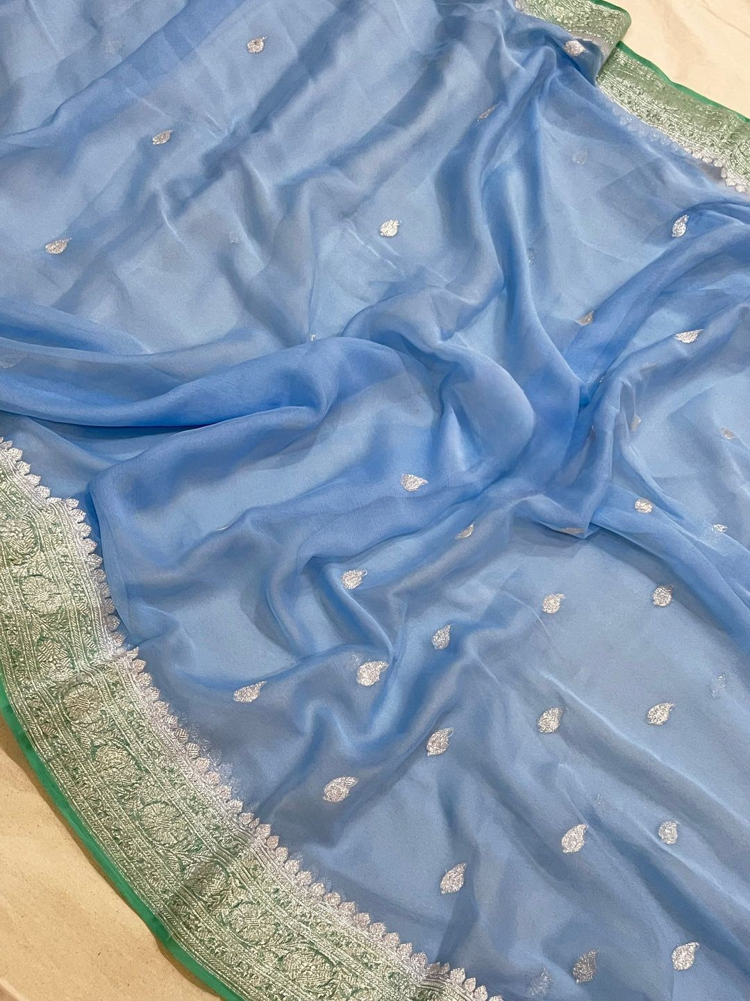 Pure Georgette Handloom Banarasi Saree