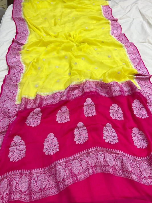 Pure Georgette Handloom Banarasi Saree