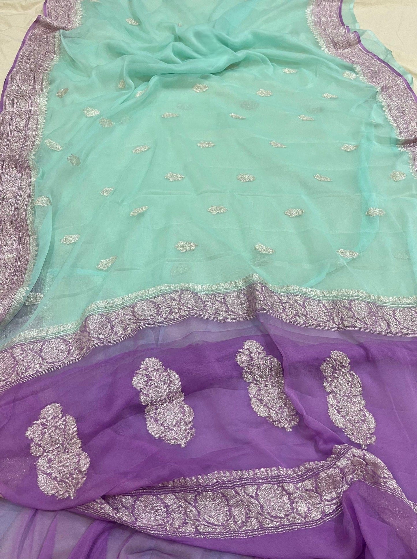 Pure Georgette Handloom Banarasi Saree