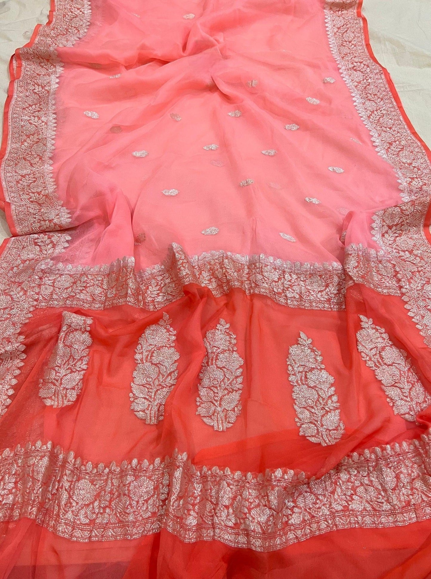 Pure Georgette Handloom Banarasi Saree