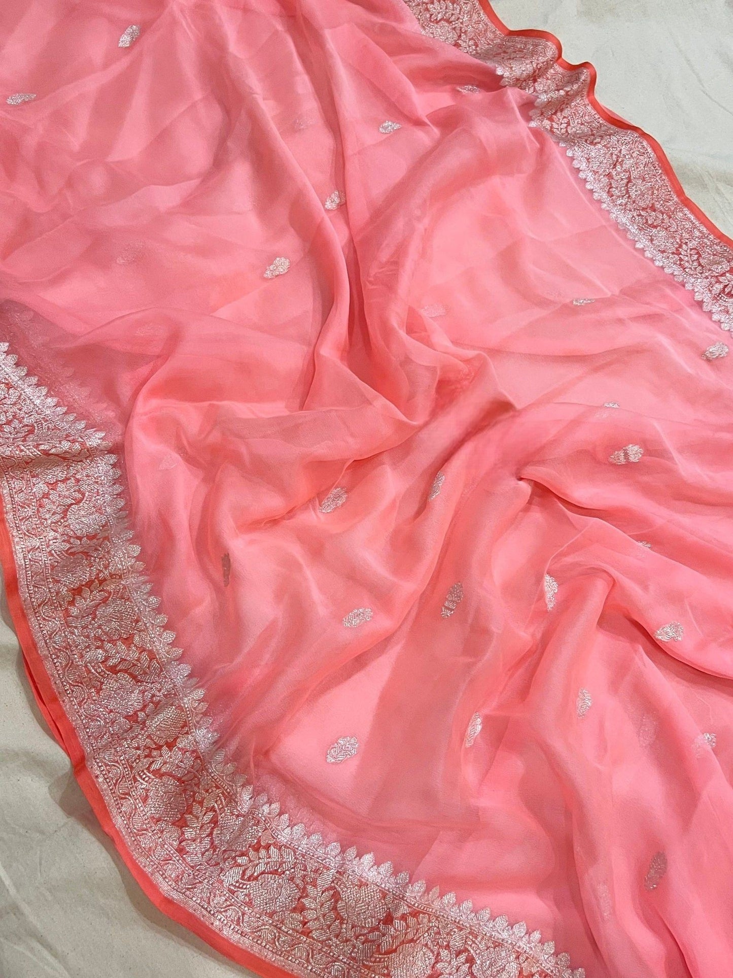 Pure Georgette Handloom Banarasi Saree
