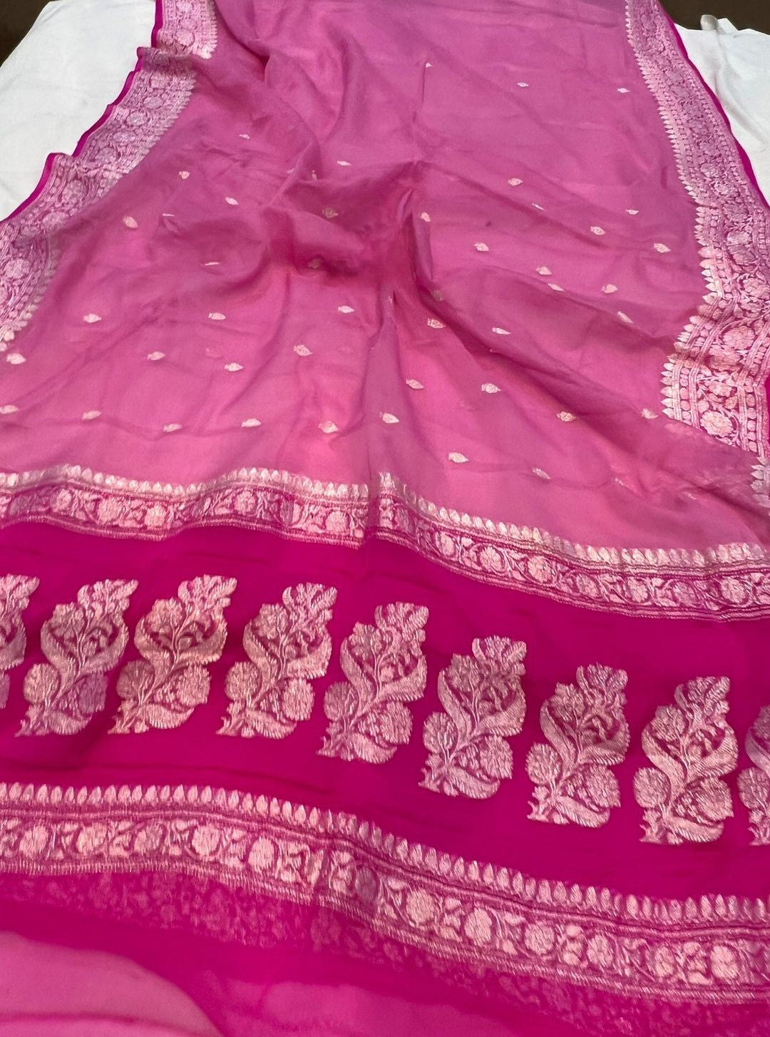 Pure Georgette Handloom Banarasi Saree