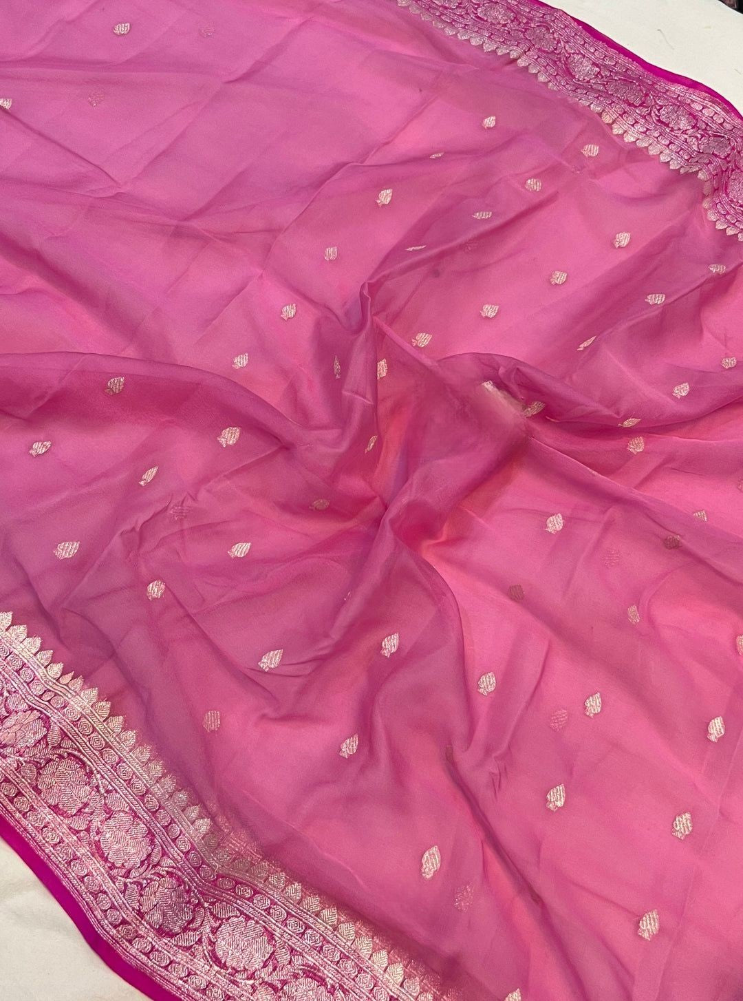 Pure Georgette Handloom Banarasi Saree