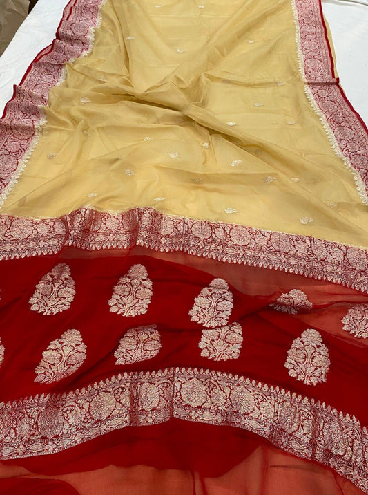 Pure Georgette Handloom Banarasi Saree