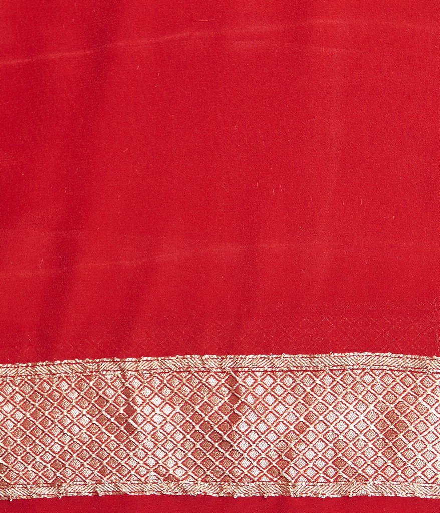 Khaddi Georgette Banarasi Saree - Gold zari