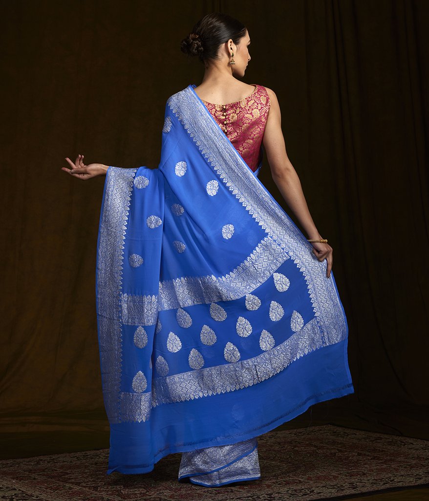 Pure Georgette Handloom Banarasi Saree
