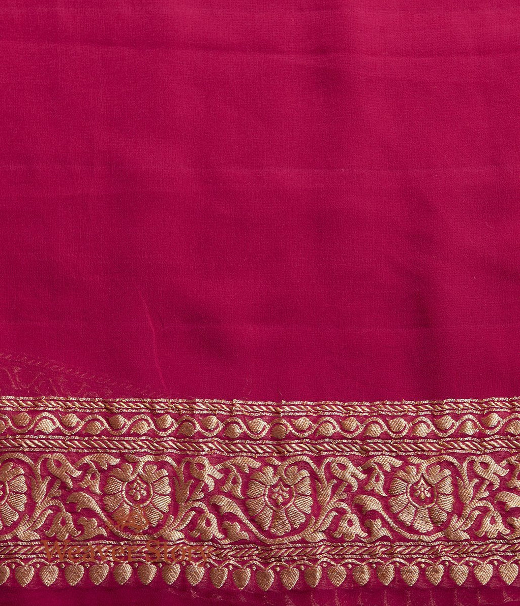 Khaddi Georgette Banarasi Saree - Gold zari