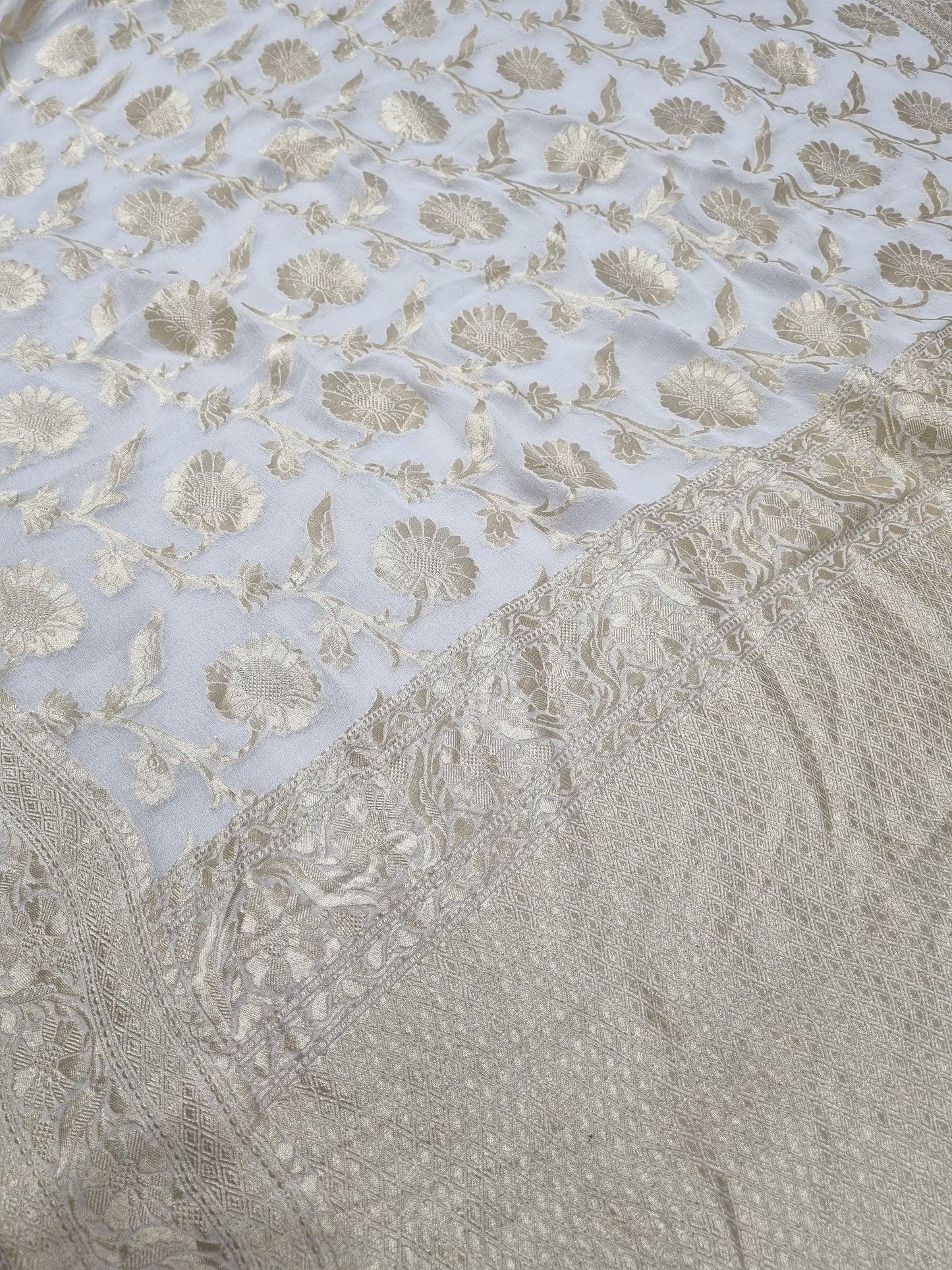 Khaddi Georgette Handloom Banarasi Saree