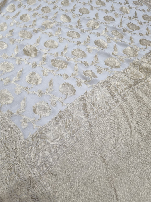 Khaddi Georgette Handloom Banarasi Saree
