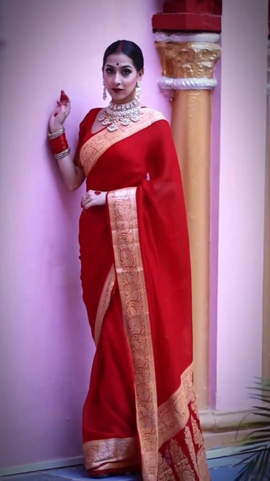 Pure Chiffon Banarasi Saree