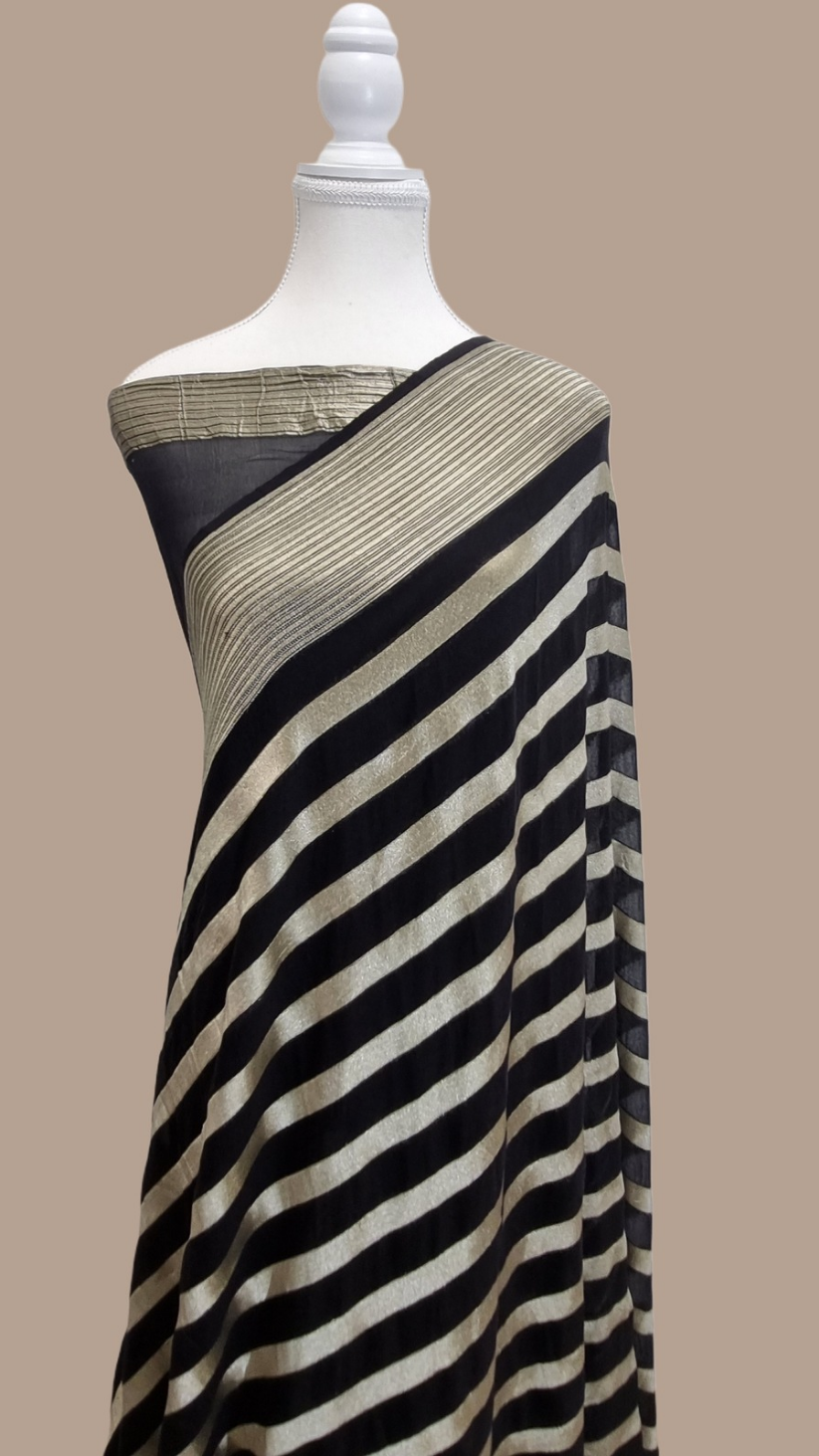 Khaddi Georgette Handloom Banarasi Saree