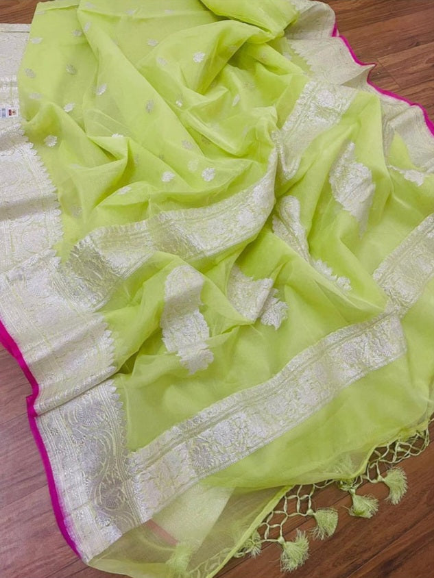 Pure Georgette Handloom Banarasi Saree