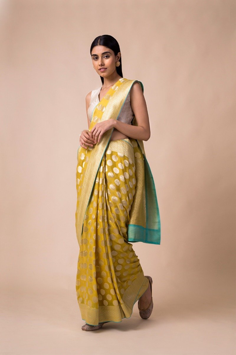 Khaddi Georgette Handloom Banarasi Saree