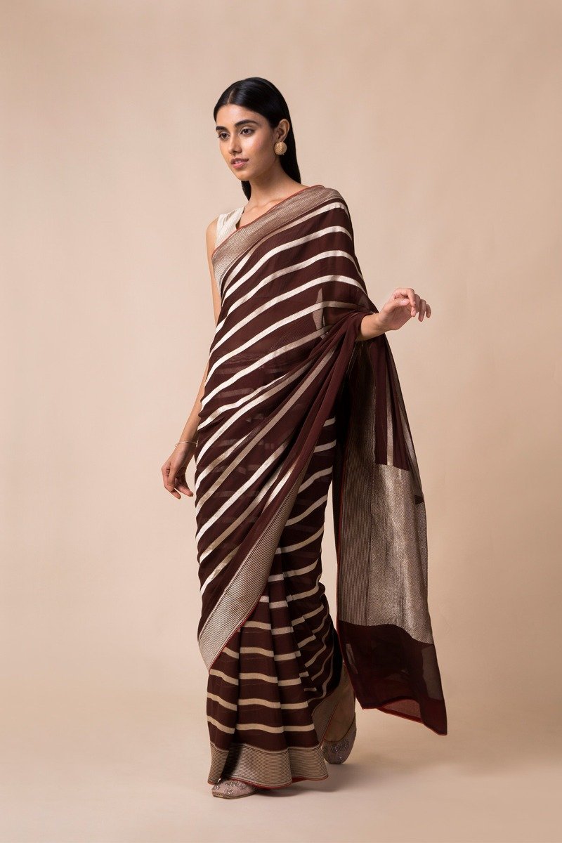Khaddi Georgette Handloom Banarasi Saree