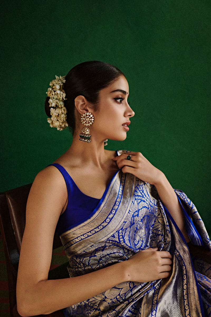 Pure Katan Silk Banarasi Handloom Saree -Tanchui Brocade