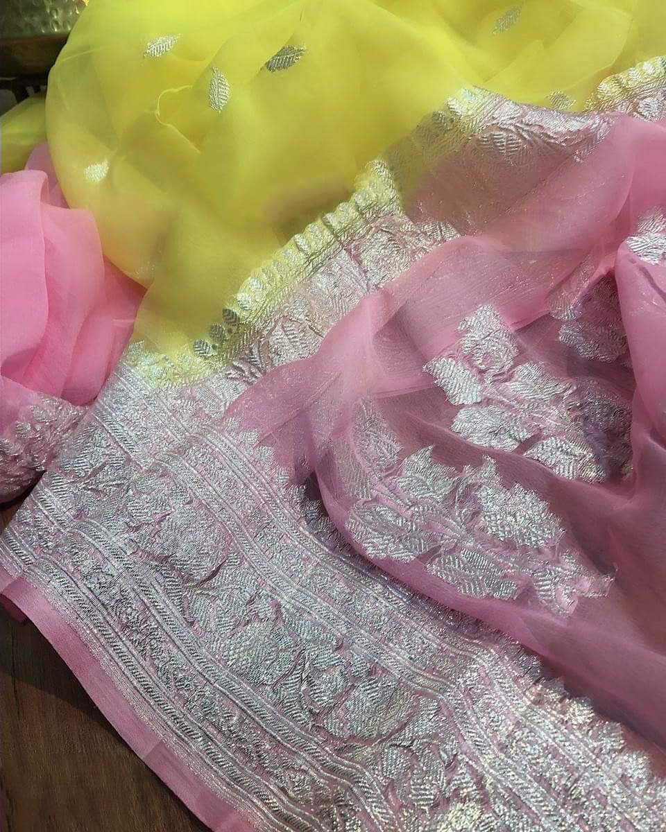 Pure Georgette Handloom Banarasi Saree