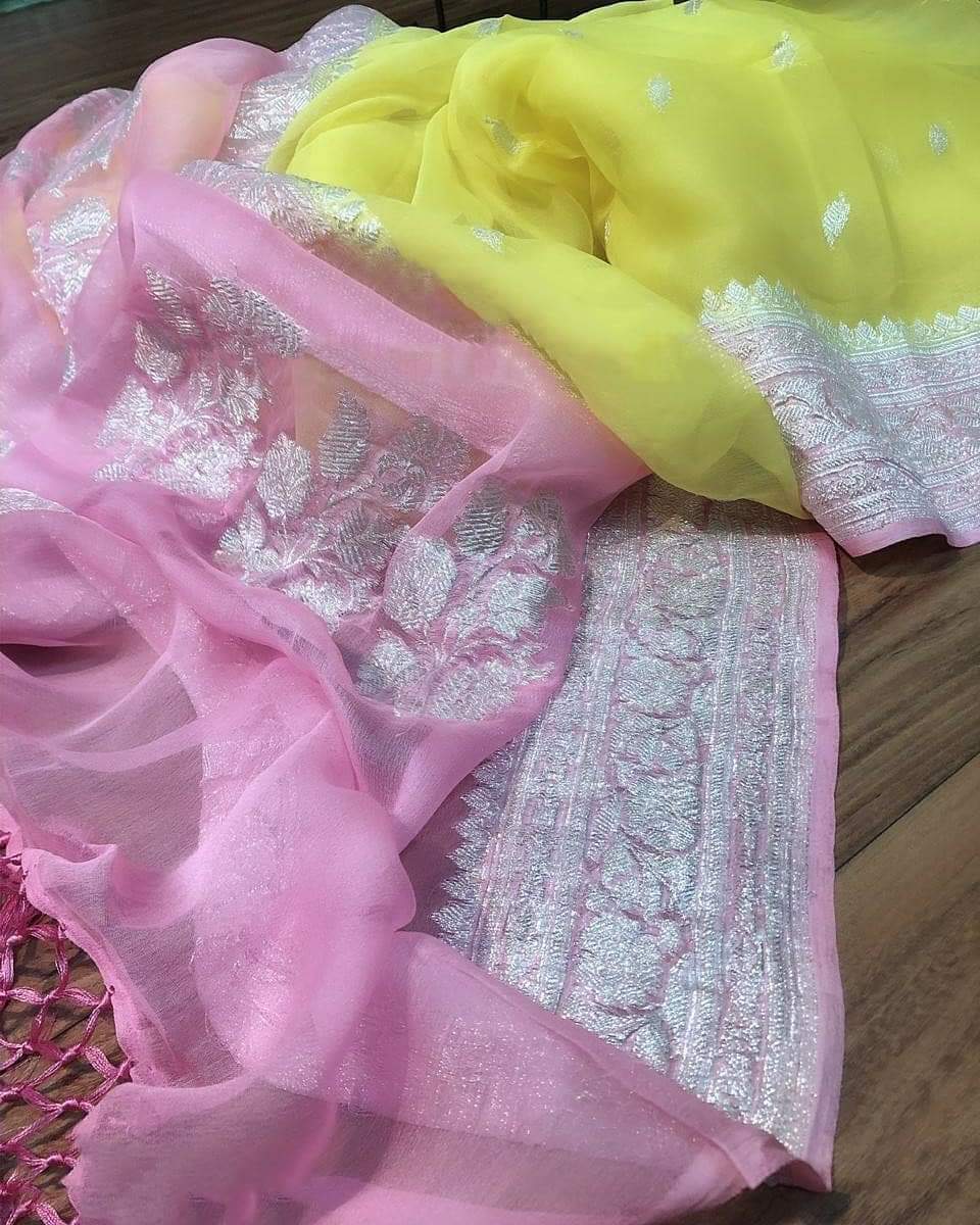 Pure Georgette Handloom Banarasi Saree