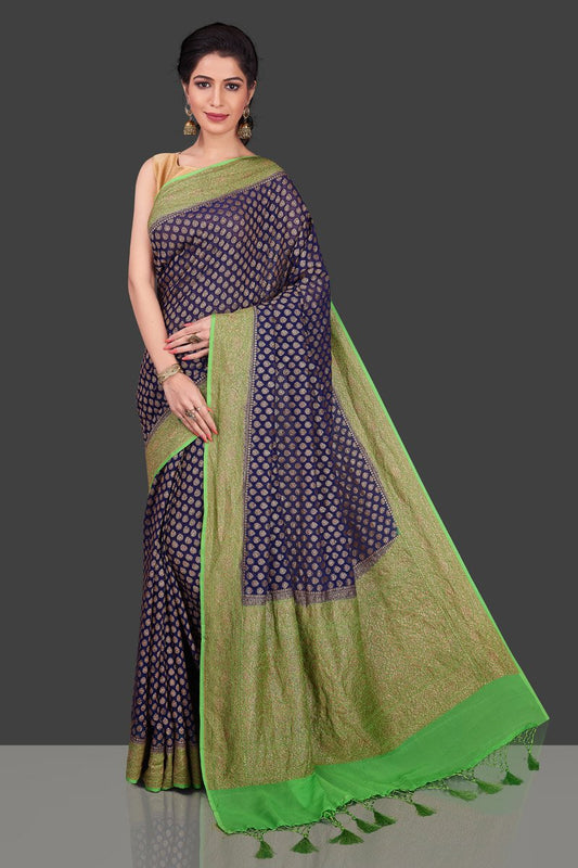Khaddi Georgette Banarasi Saree - Antique zari
