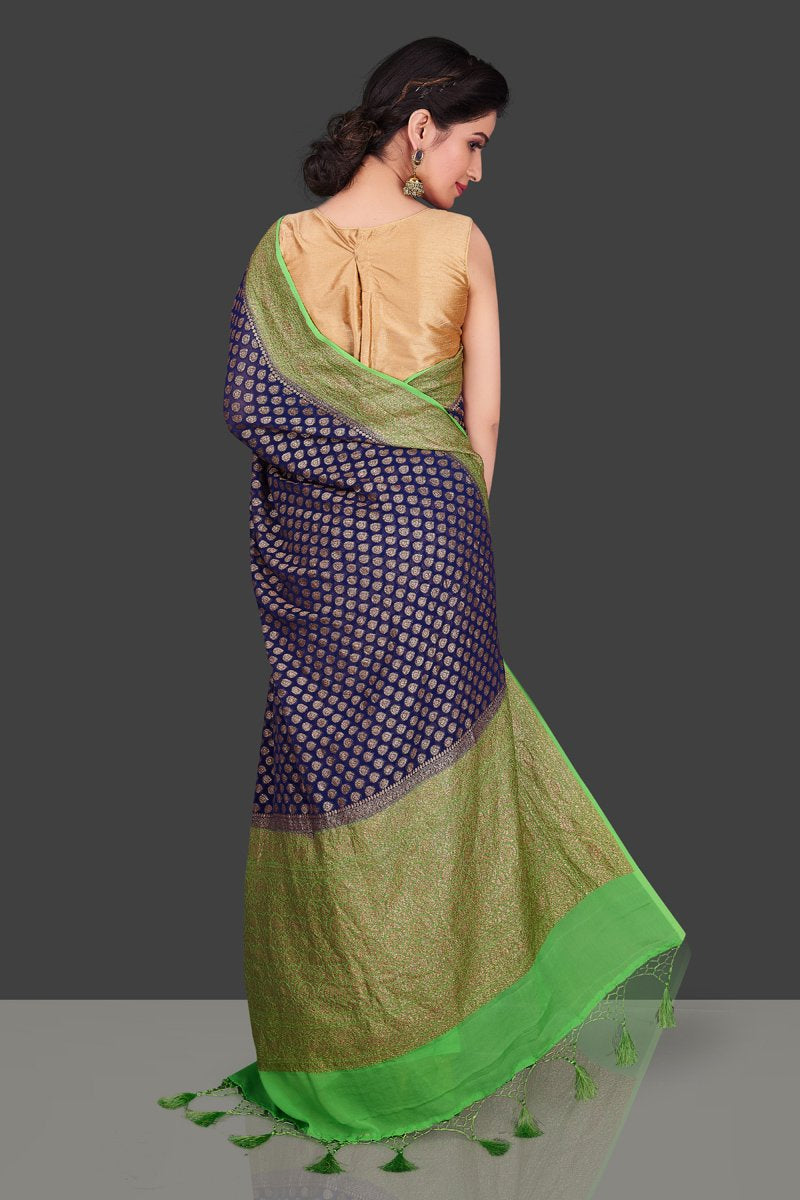 Khaddi Georgette Banarasi Saree - Antique zari