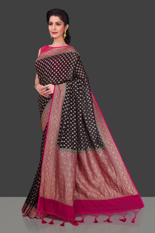 Khaddi Georgette Banarasi Saree - Antique zari