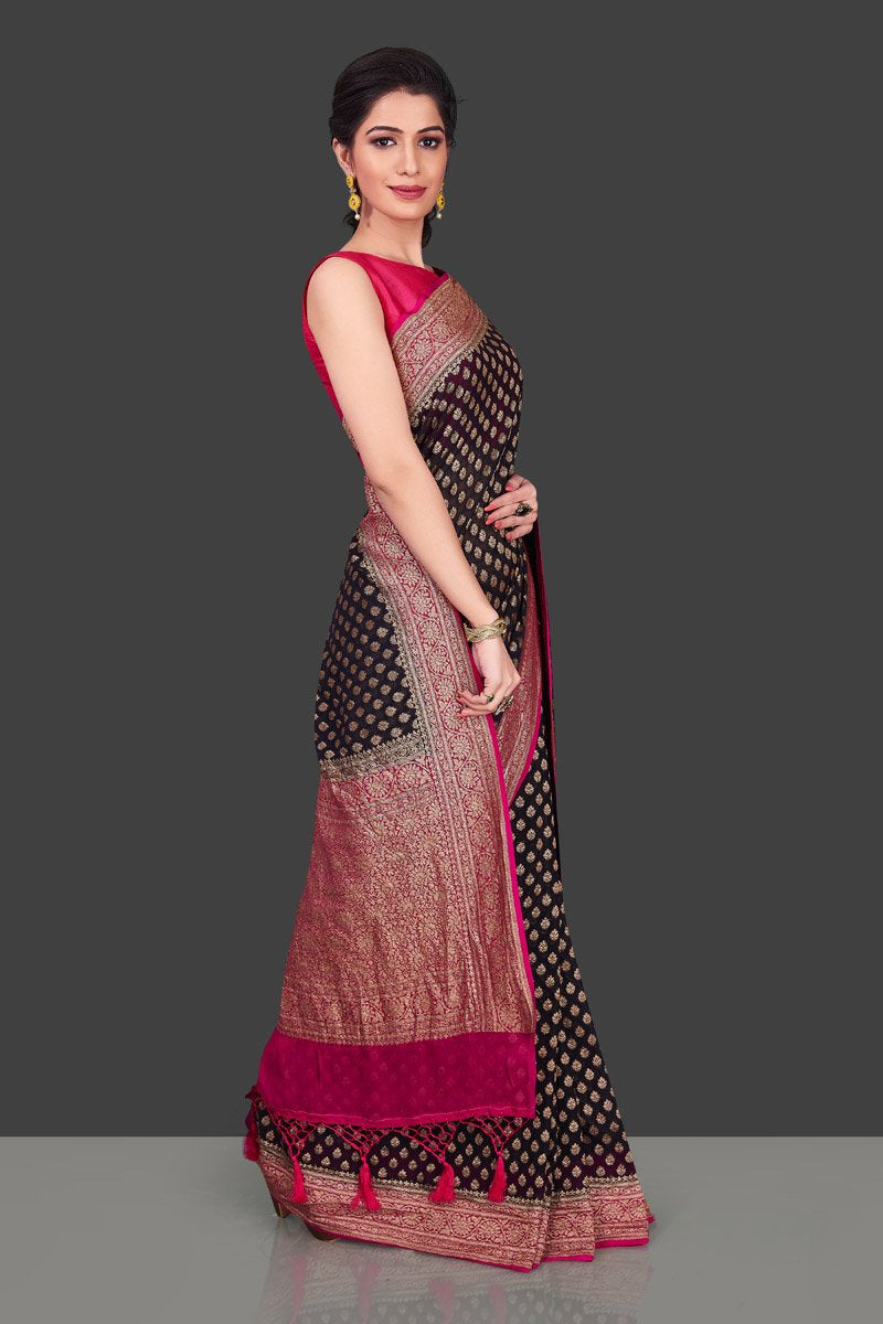 Khaddi Georgette Banarasi Saree - Antique zari