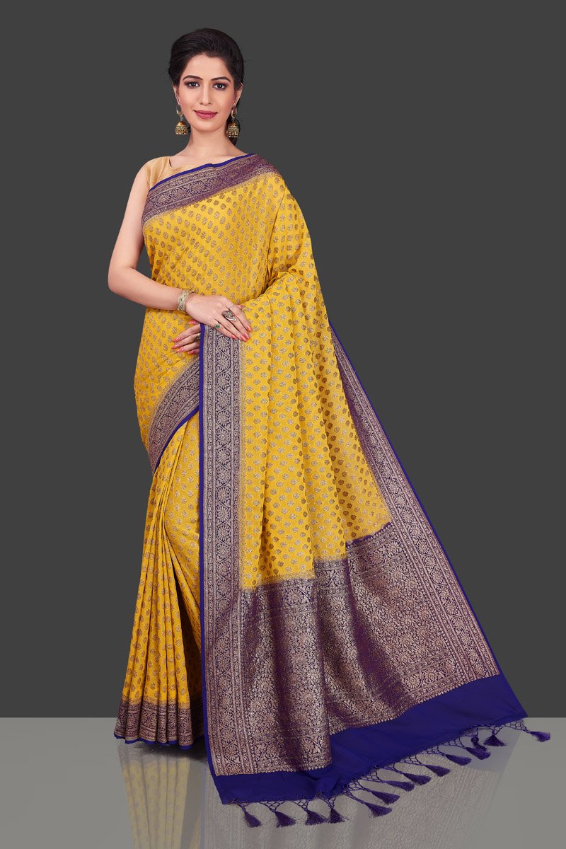 Khaddi Georgette Banarasi Saree - Antique zari