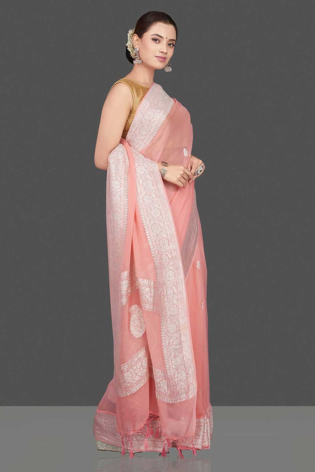 Pure Georgette Handloom Banarasi Saree