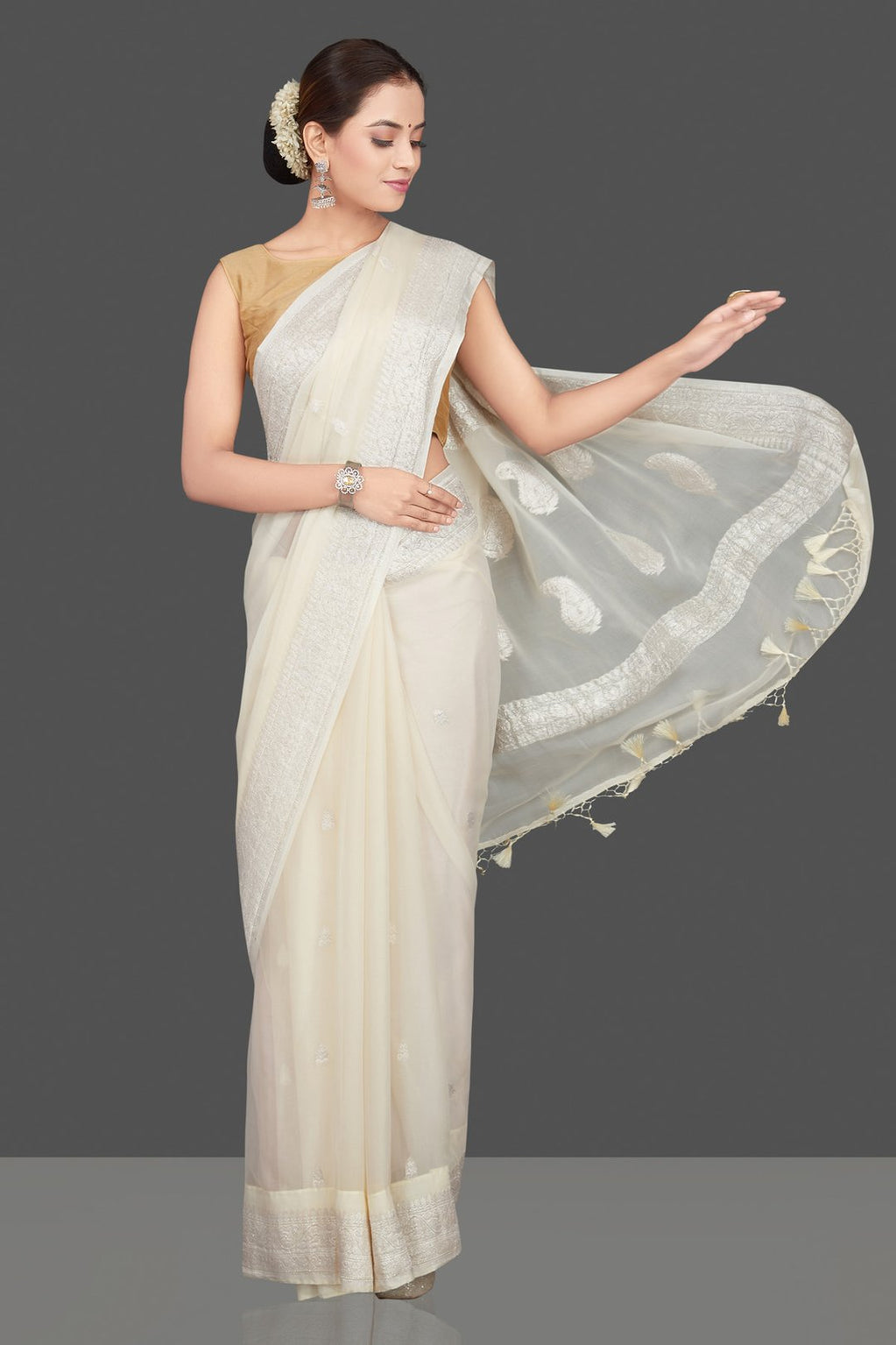 Pure Georgette Handloom Banarasi Saree