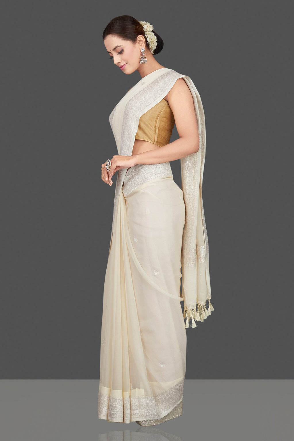 Pure Georgette Handloom Banarasi Saree