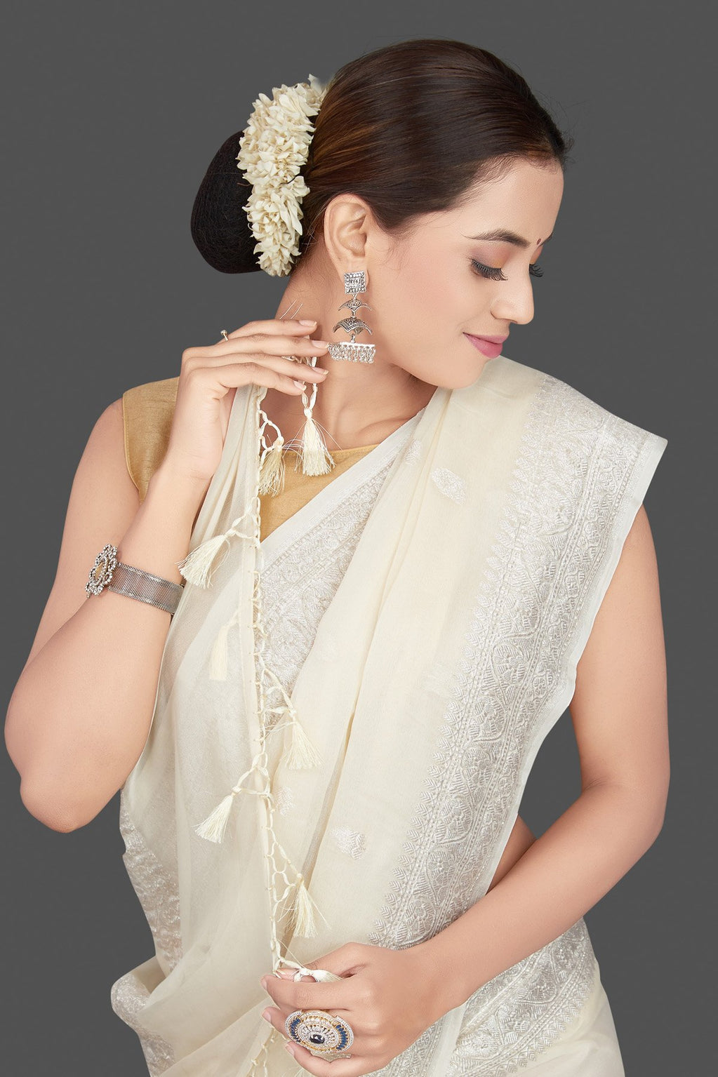 Pure Georgette Handloom Banarasi Saree