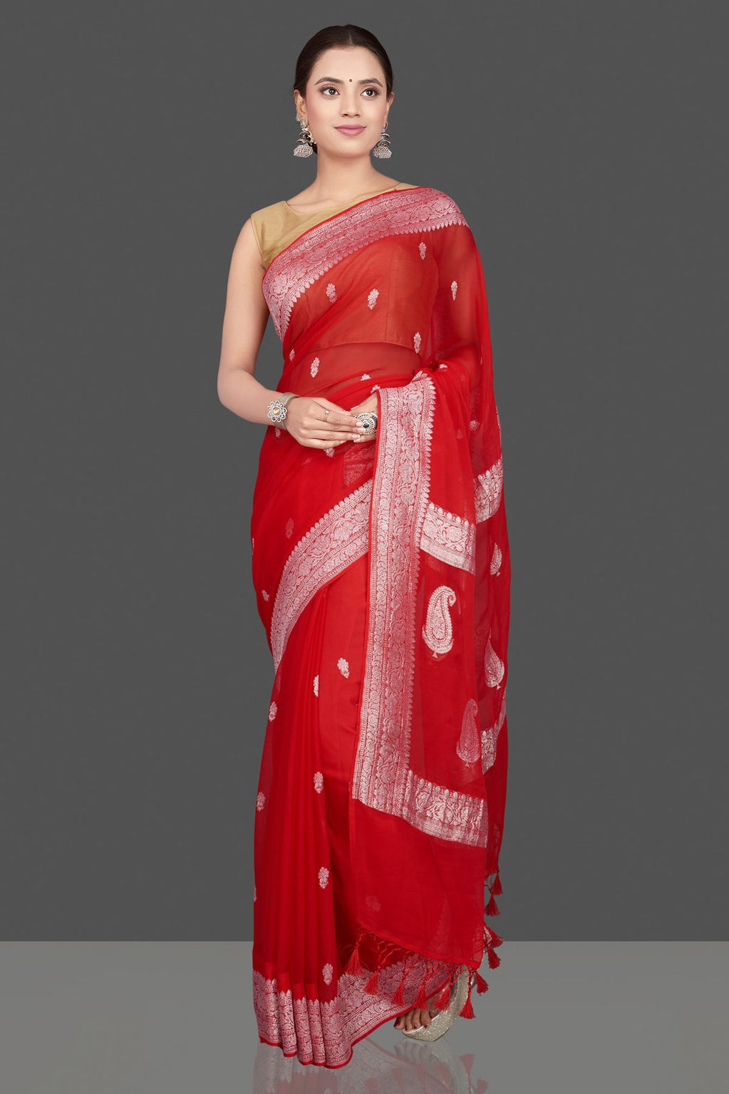 Pure Georgette Handloom Banarasi Saree