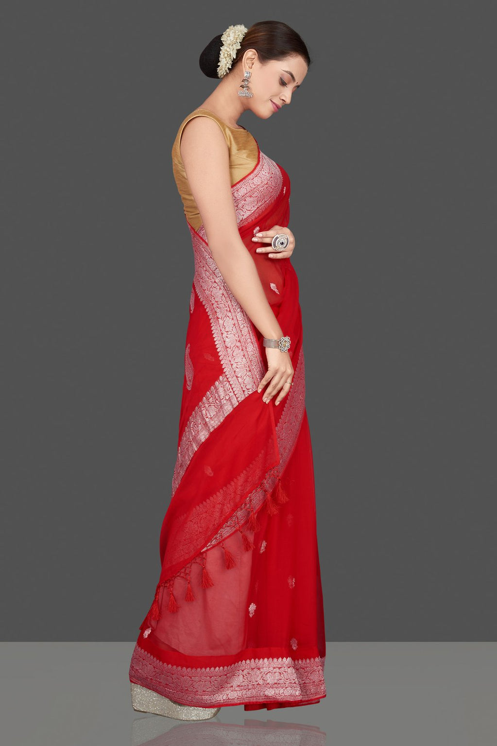 Pure Georgette Handloom Banarasi Saree