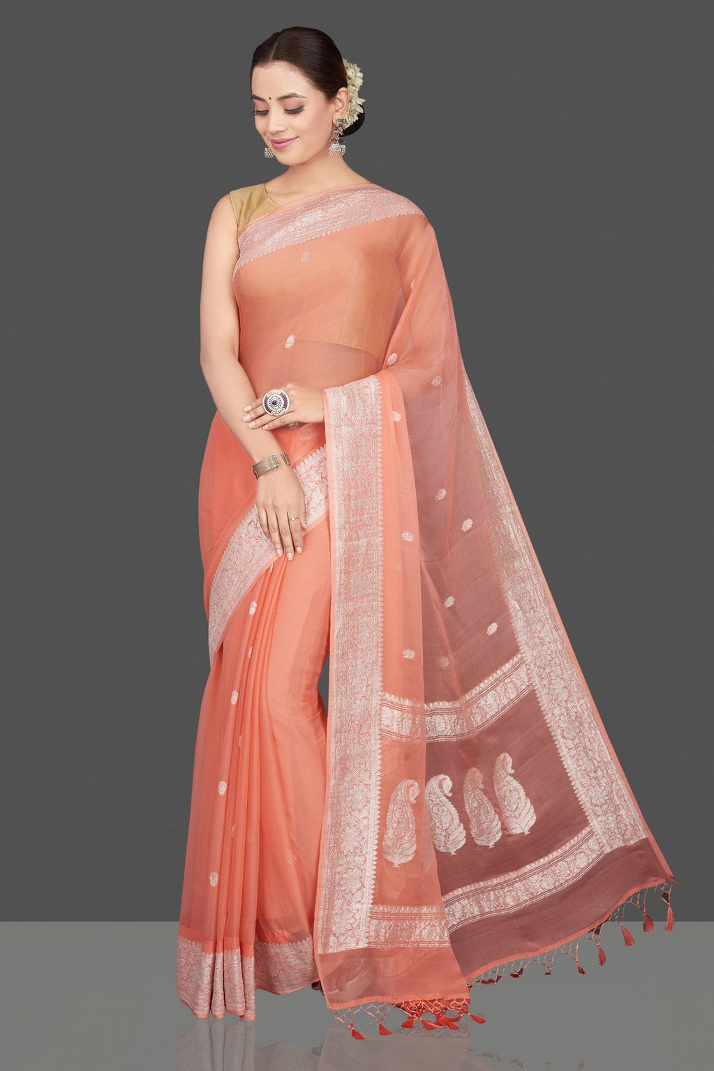Pure Georgette Handloom Banarasi Saree
