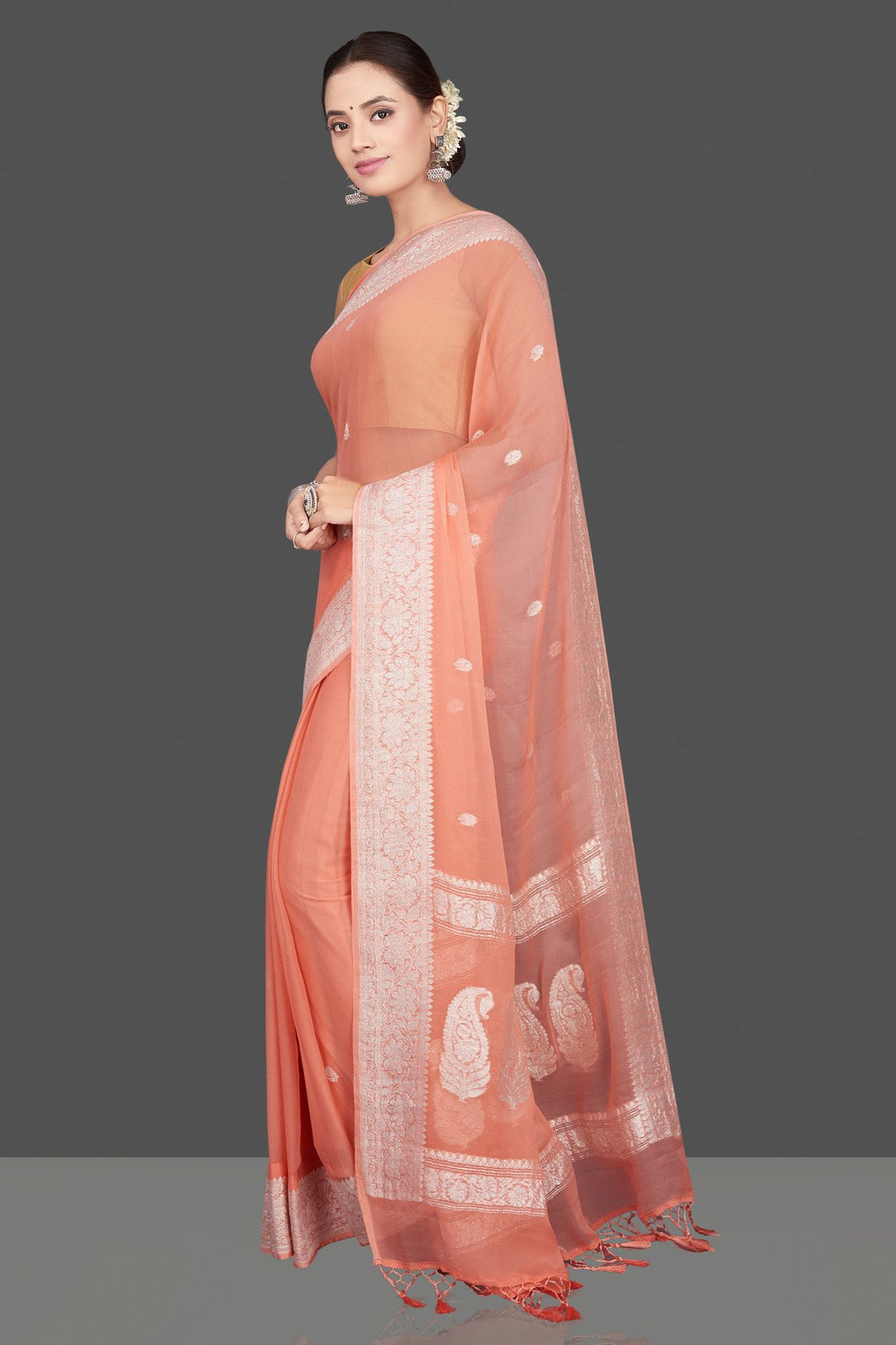 Pure Georgette Handloom Banarasi Saree