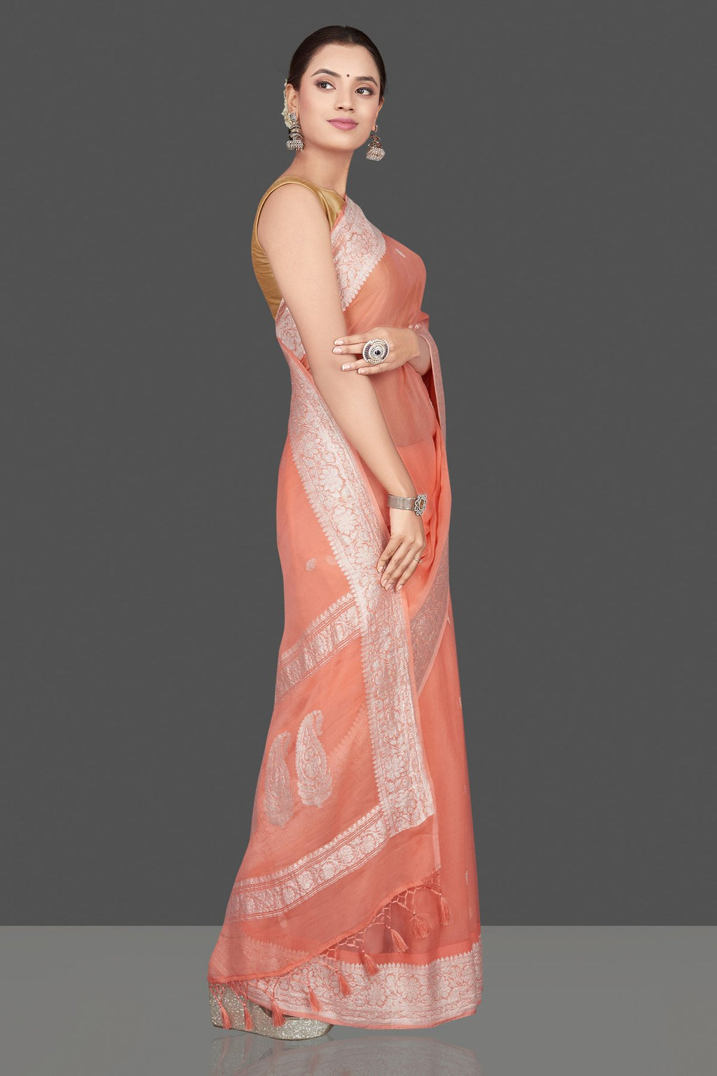 Pure Georgette Handloom Banarasi Saree