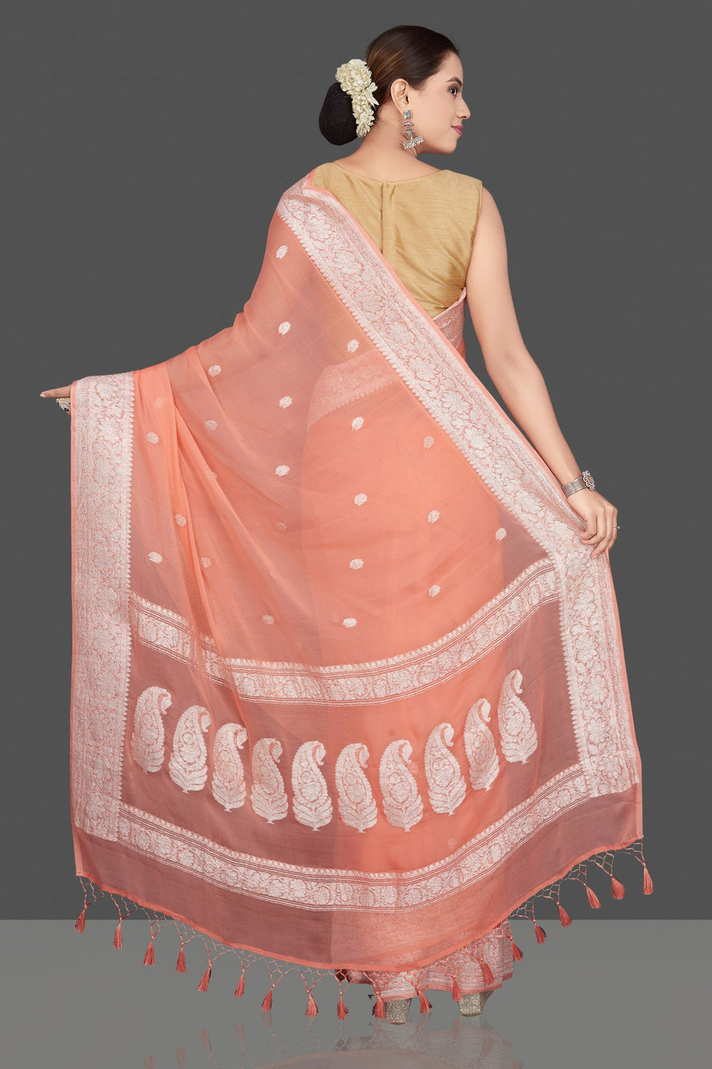 Pure Georgette Handloom Banarasi Saree