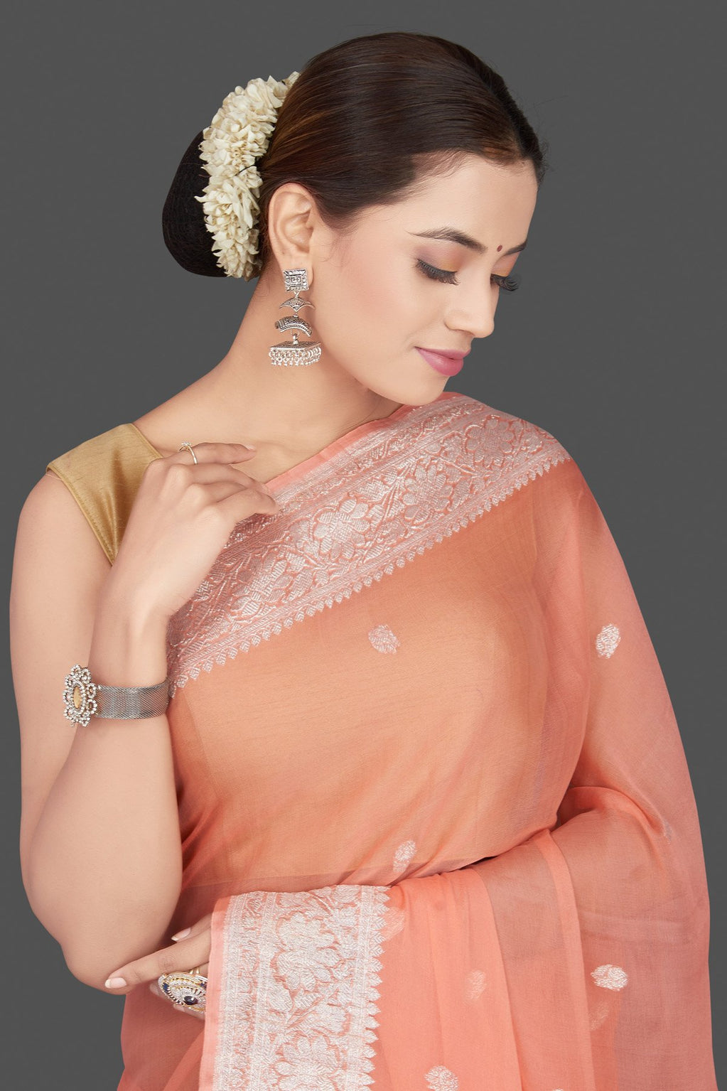 Pure Georgette Handloom Banarasi Saree