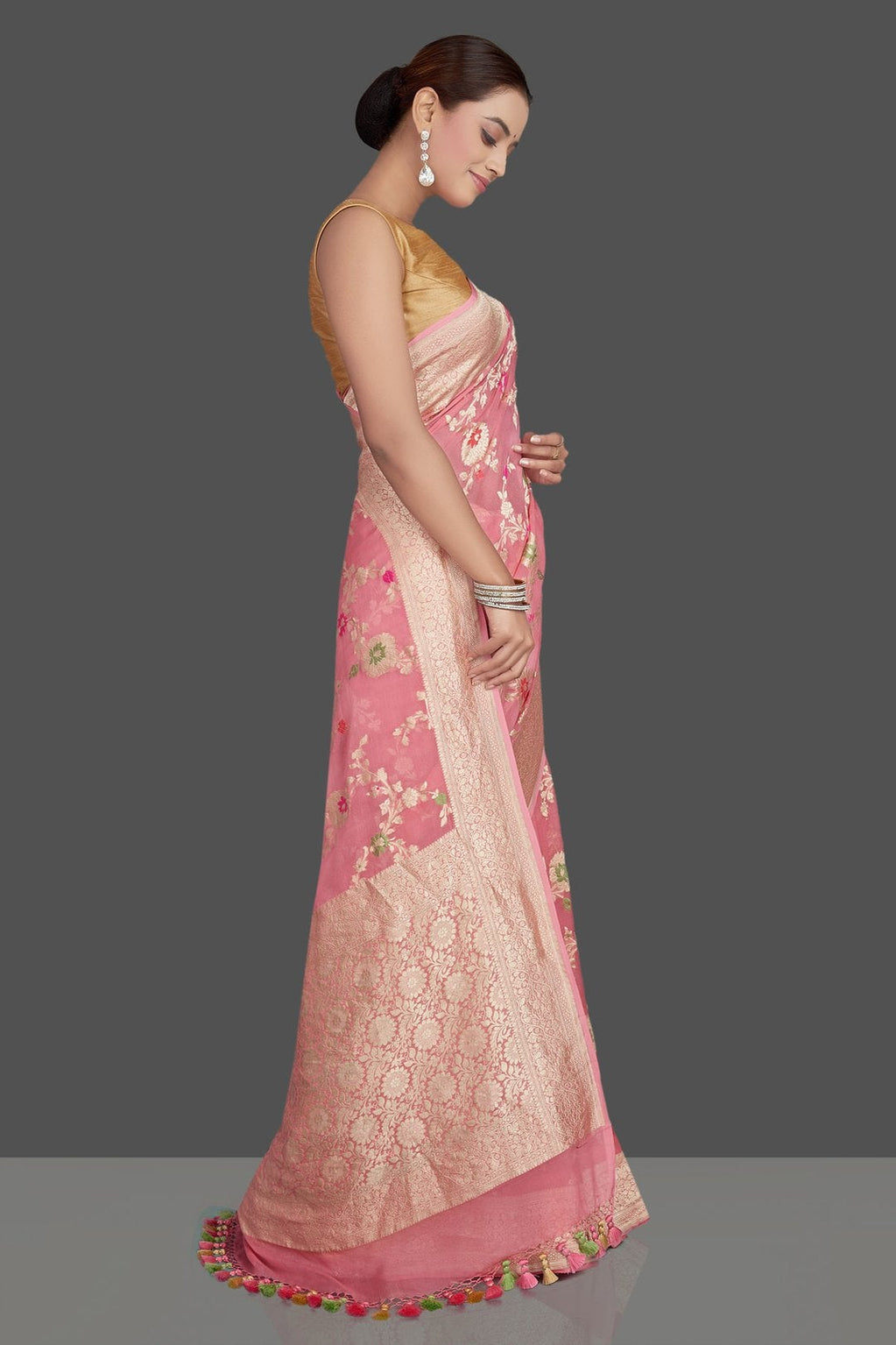 Khaddi Georgette Handloom Banarasi Saree